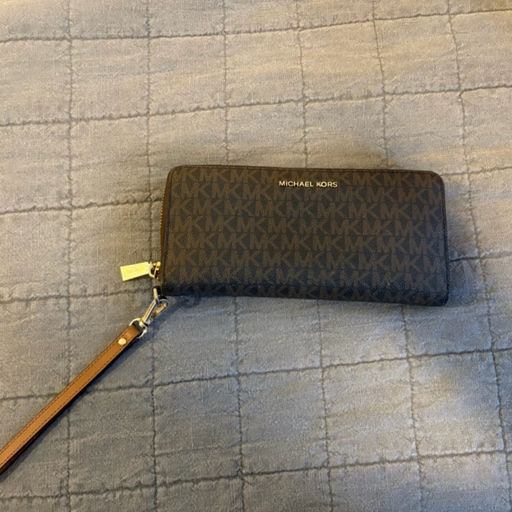 Michael Kors Brown Wristlet Wallet
